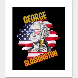 George Washington George Sloshington Drink Posters and Art